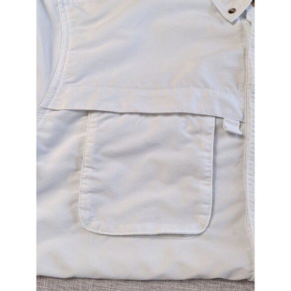 LL Bean Men's Outdoor Button Up Shirt White Short Sleeve Casual Back Vent Top L - Picture 6 of 9